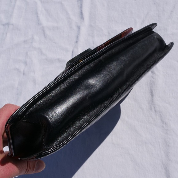 Kate Landry Black Leather Faux‎ Stone Shoulder Bag - Picture 4 of 8